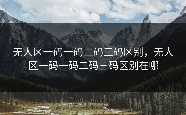 无人区一码一码二码三码区别，无人区一码一码二码三码区别在哪